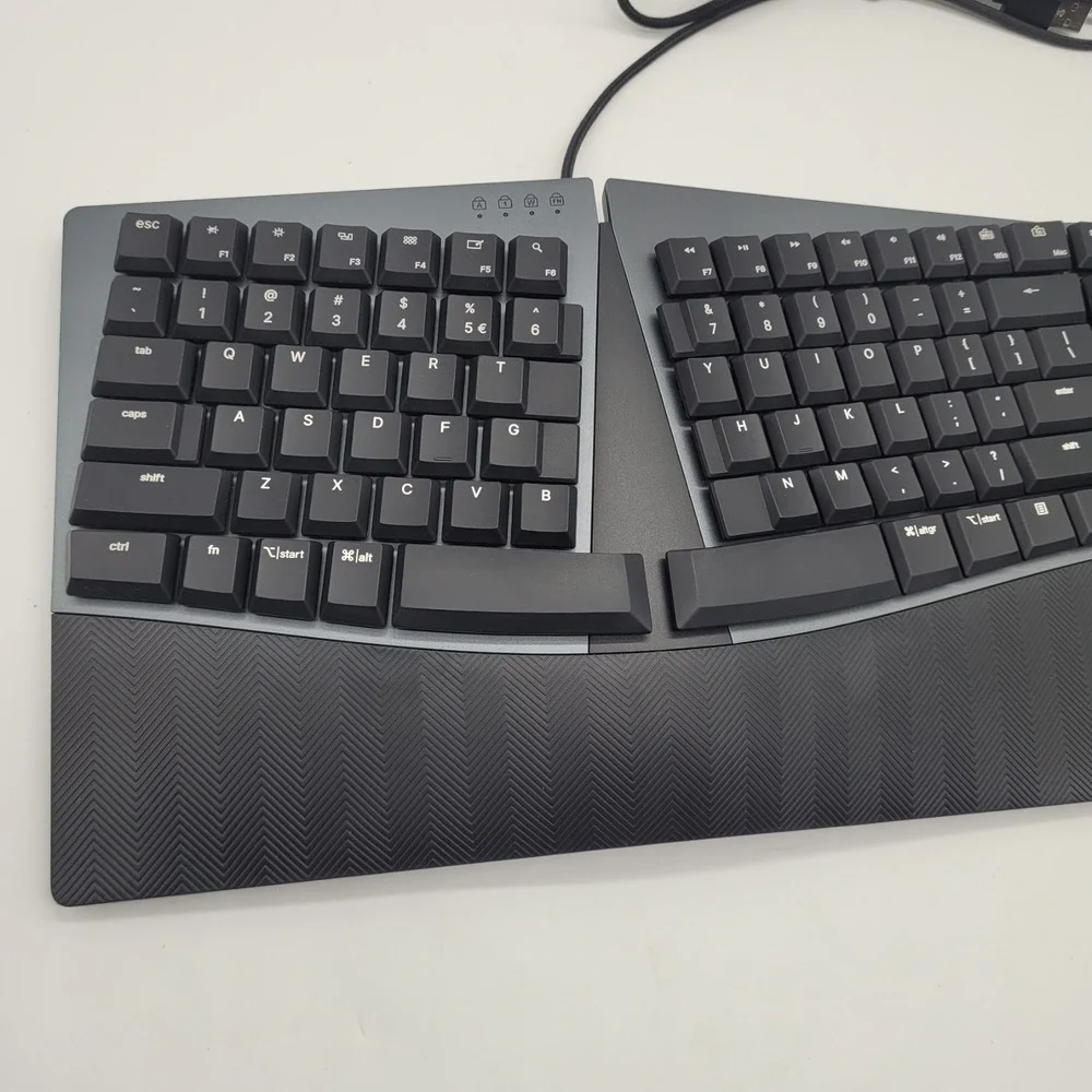 Ergonomic Wired‎ Keyboard Brown Switches Split Layout USB Mac Win Black – Perixx